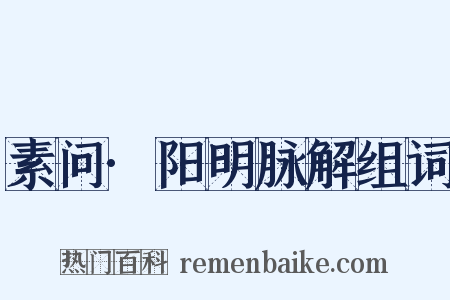 素问·阳明脉解组词是什么意思的图片